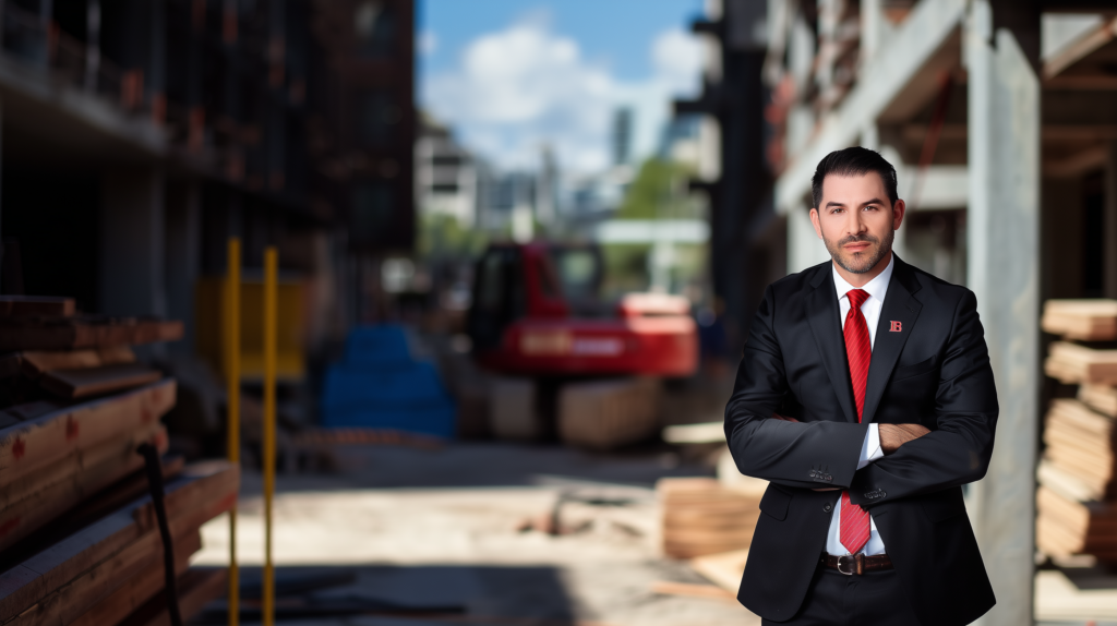 Seth Bader en un sitio de construcción